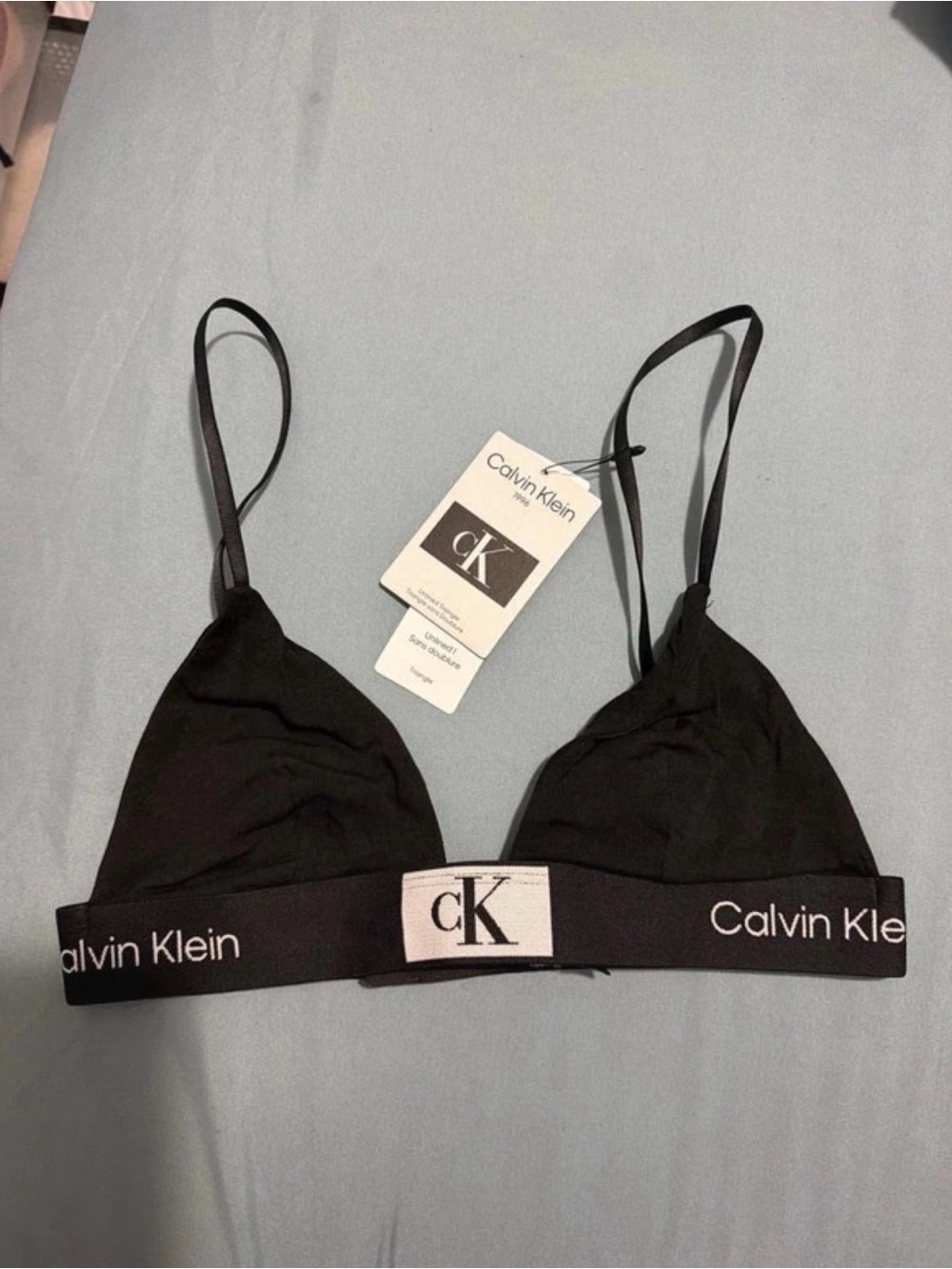 Calvin Klein Black Logo Triangle Bralette